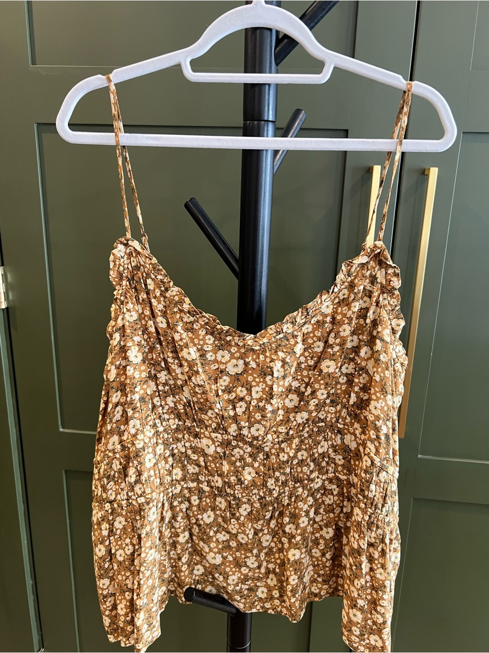 Old Navy Brown Floral Spaghetti-Strap Cami